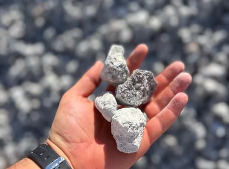 Ballast rock 2 to 4 inch aggregate for drainage and decorative landscape use Florida