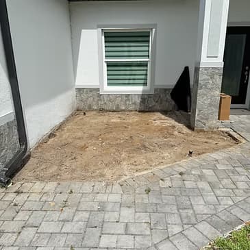 Residential landscape aggregate material installation project by Cezars LLC Southwest Florida
